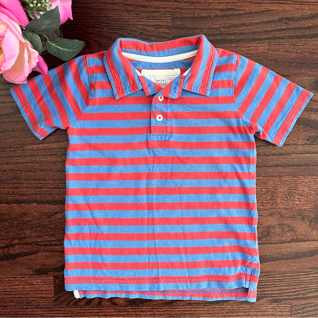 Mini Boden Striped Polo, Size 4-5y